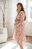 Lovely Dress Midi tehotenské a dojčiace šaty, 3/4 rukávy, ecru vzory