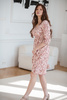 Lovely Dress Midi tehotenské a dojčiace šaty, 3/4 rukávy, ecru vzory