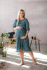 Lovely Dress Midi tehotenské a dojčiace šaty, 3/4 rukáv, paisley na tyrkysovej farbe