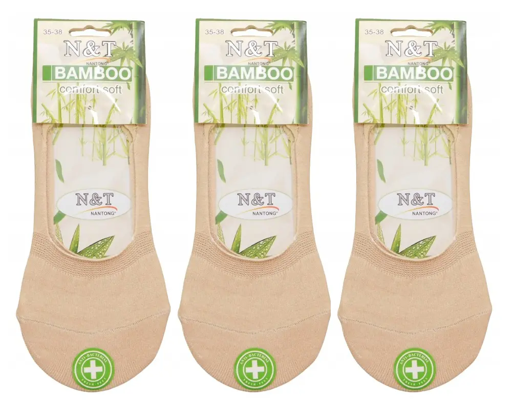 3x dámske ponožky Bamboo Feet Beige