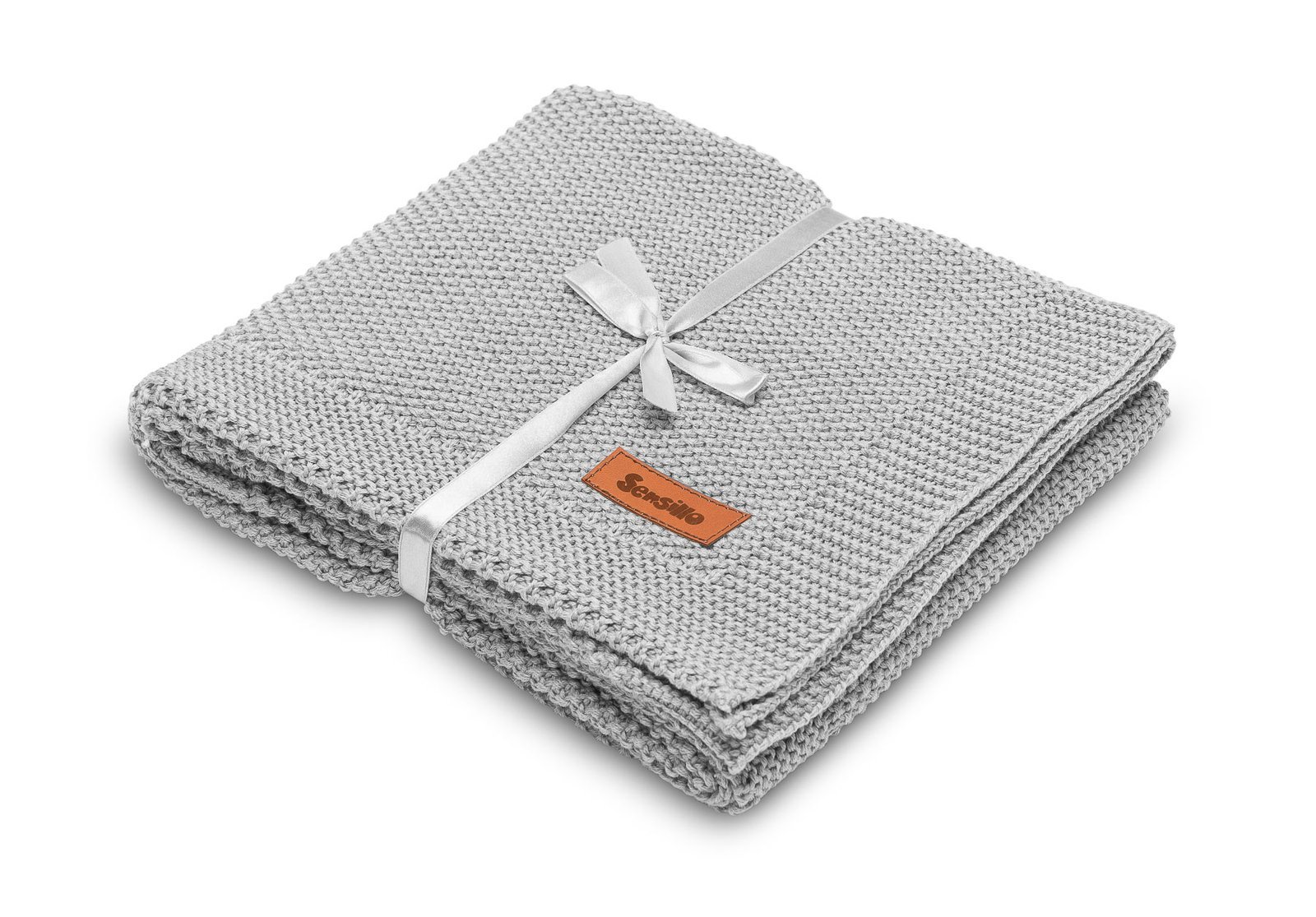 Bavlnená pletená deka Sensillo - sivá