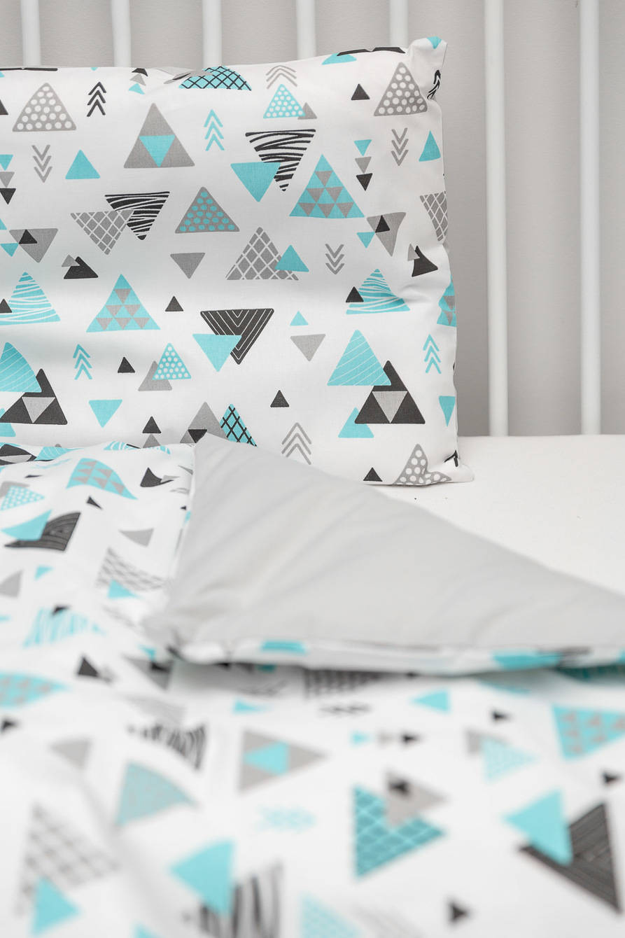 Súprava posteľnej bielizne Sensillo 100x135 - modré trojuholníky